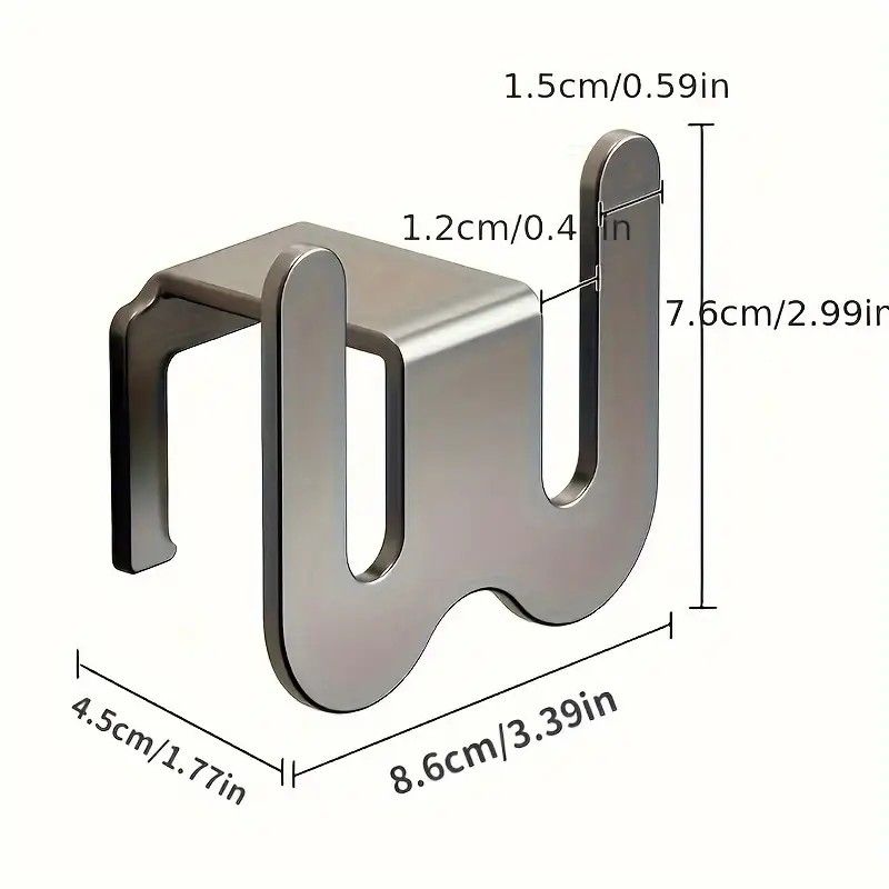 2-Pack Gun Gray No-Drill Slipper Rack, Space-Saving Wall Storage, Ideal for Dry & Tidy Bathrooms V1232-QGSXJ001