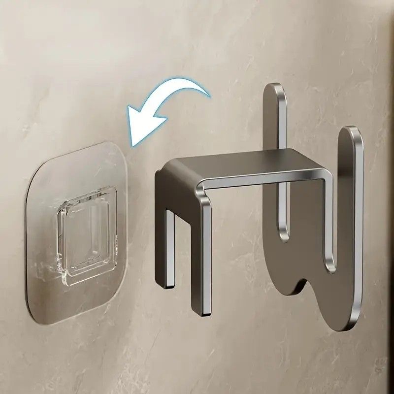 2-Pack Gun Gray No-Drill Slipper Rack, Space-Saving Wall Storage, Ideal for Dry & Tidy Bathrooms V1232-QGSXJ001