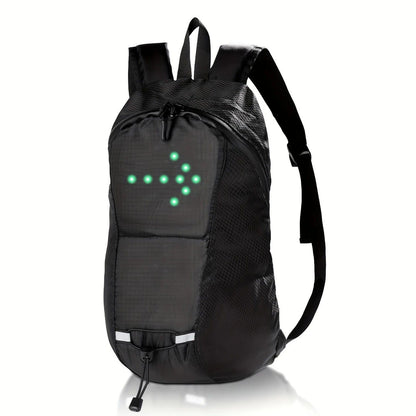 15L Backpack with USB Charging & Smart LED Turn Signals, Waterproof Cycling Commuter Daypack, Lightweight V1232-QXSJB001