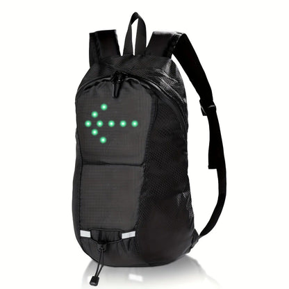 15L Backpack with USB Charging & Smart LED Turn Signals, Waterproof Cycling Commuter Daypack, Lightweight V1232-QXSJB001