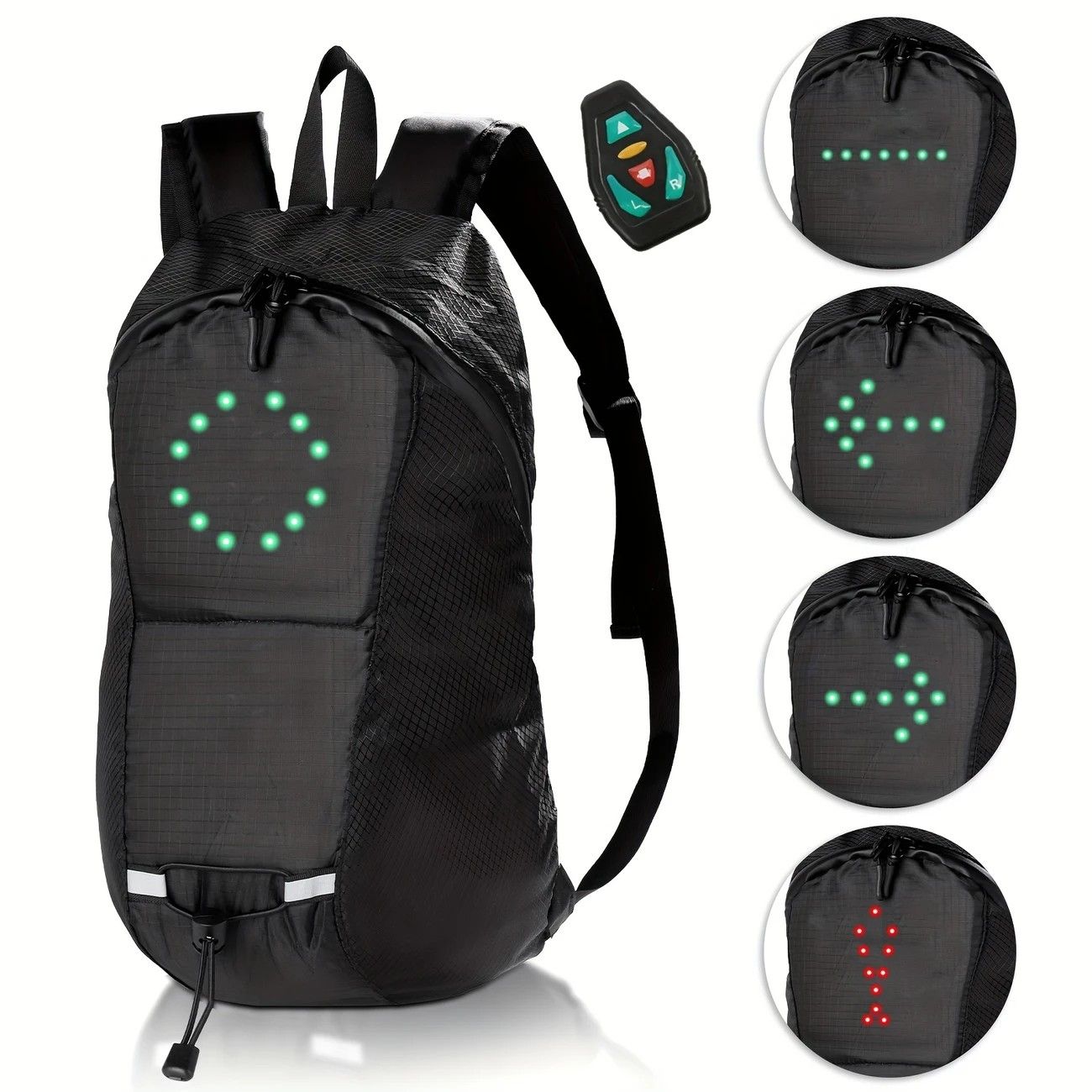 15L Backpack with USB Charging & Smart LED Turn Signals, Waterproof Cycling Commuter Daypack, Lightweight V1232-QXSJB001