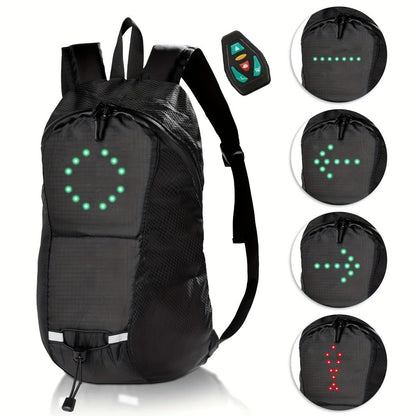 15L Backpack with USB Charging & Smart LED Turn Signals, Waterproof Cycling Commuter Daypack, Lightweight V1232-QXSJB001
