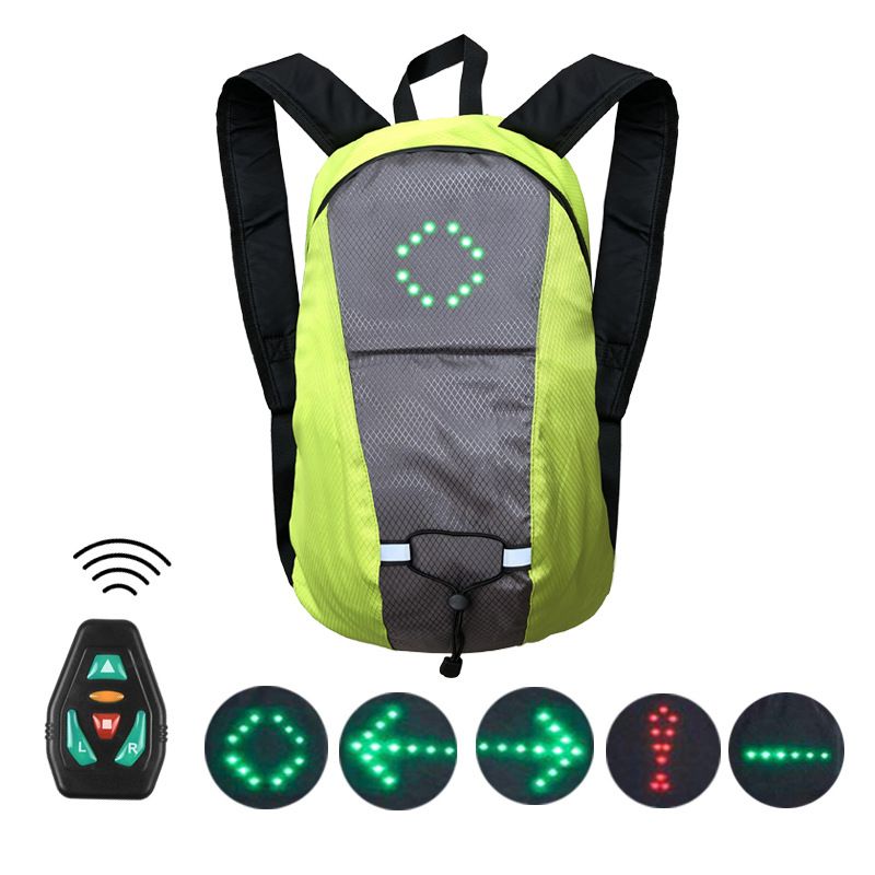 15L Backpack with USB Charging & Smart LED Turn Signals, Waterproof Cycling Commuter Daypack, Lightweight V1232-QXSJB001