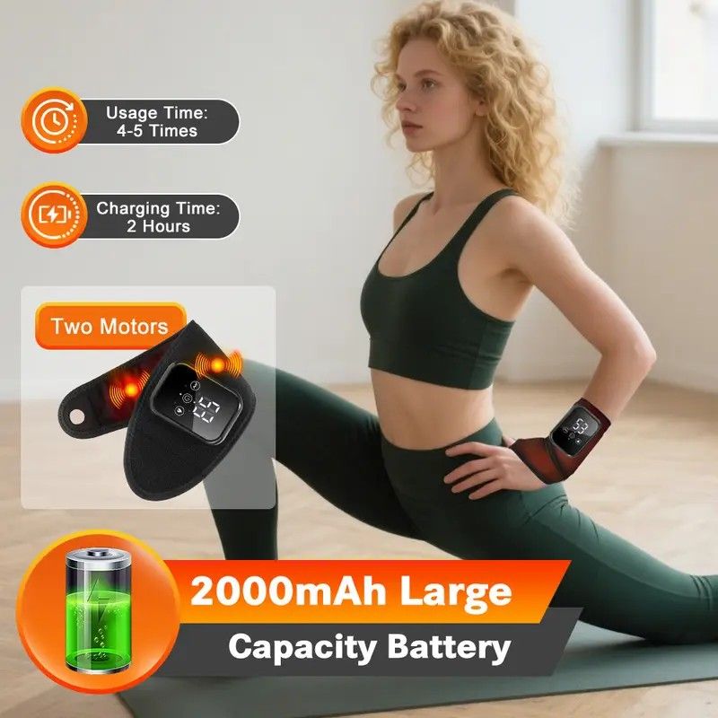 Heated Wrist Massager with Infrared Therapy - 3 Heat & 3 Vibration Levels, Rechargeable, Ergonomic Design V1232-SBAMYSD001