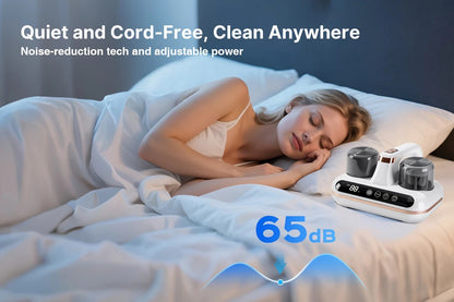 Wireless Intelligent Anti-Mite Cleaner: 10000Pa Super Suction, Dual Washable Dust Cups V1232-SBCMJ001