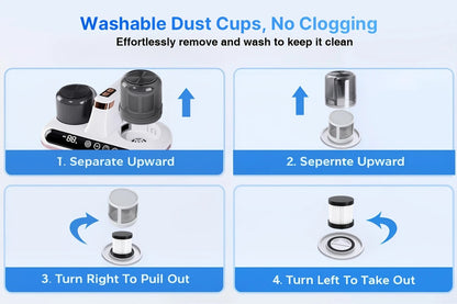 Wireless Intelligent Anti-Mite Cleaner: 10000Pa Super Suction, Dual Washable Dust Cups V1232-SBCMJ001
