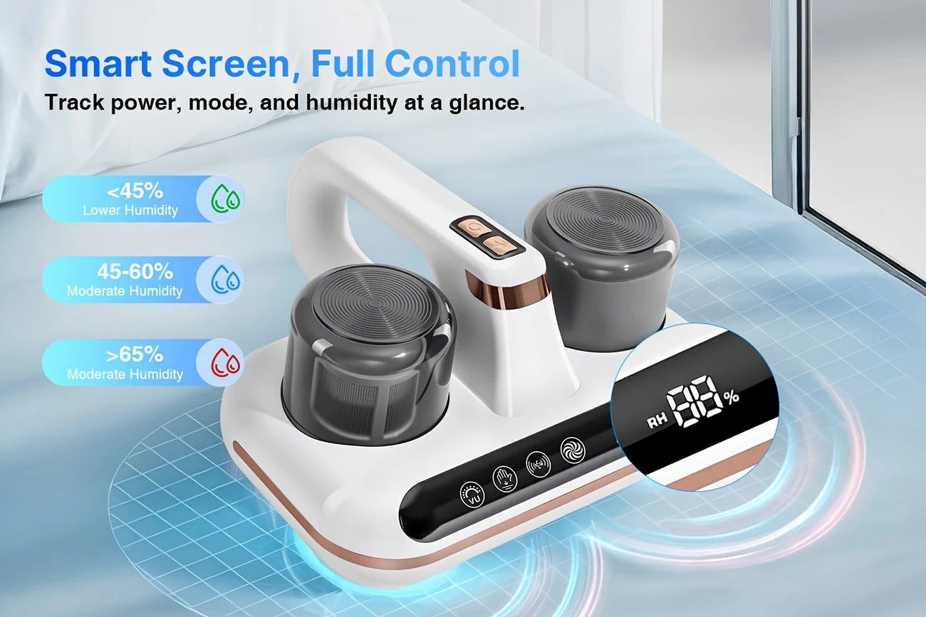 Wireless Intelligent Anti-Mite Cleaner: 10000Pa Super Suction, Dual Washable Dust Cups V1232-SBCMJ001