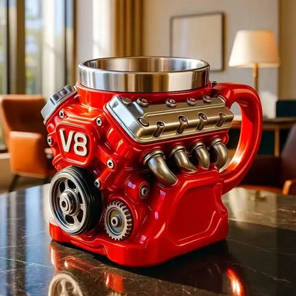 V8 Engine Mug: A must-have for car enthusiasts. Hold the engine in your hand, sip with speed and passion.