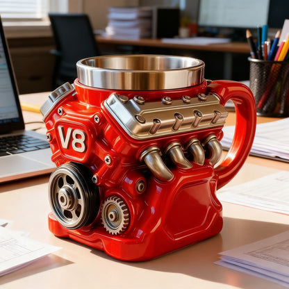 V8 Engine Mug: A must-have for car enthusiasts. Hold the engine in your hand, sip with speed and passion.