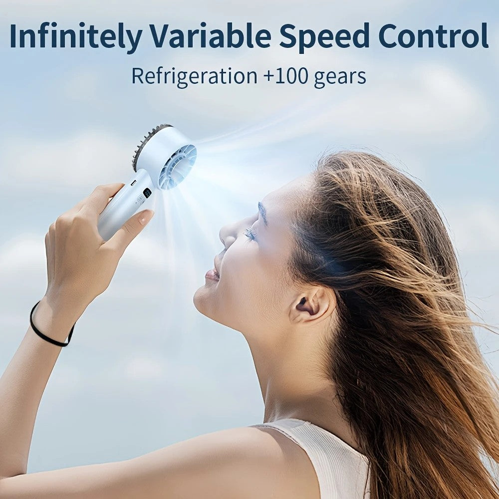 Hurricane Ice-Bag High-Speed Fan|100-Speed Adjustable, Second-Level Cooling, Lightweight and Portable Summer V1232-SCFS001