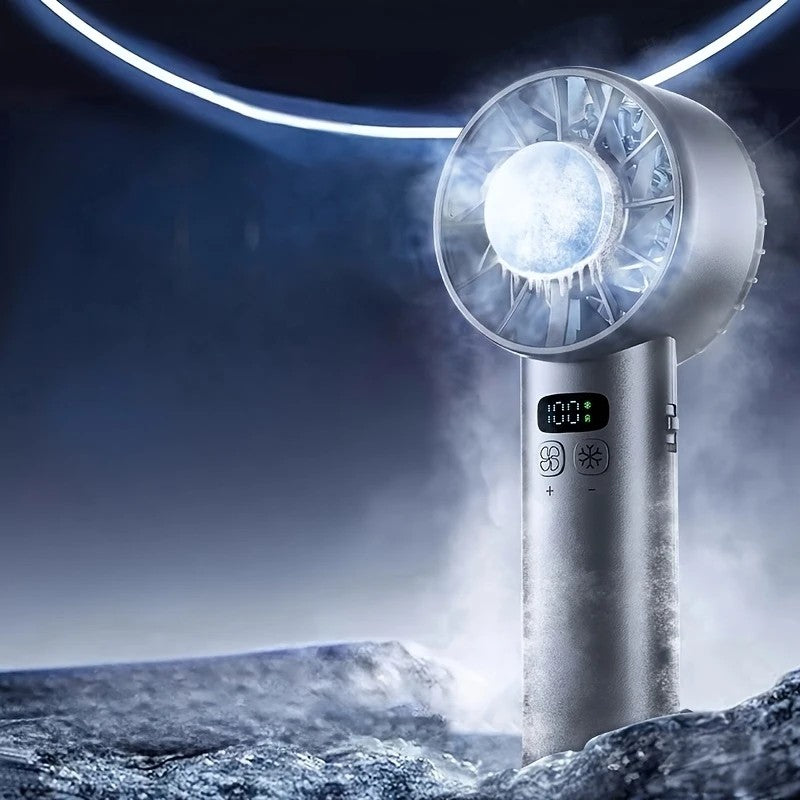 White Hurricane Ice-Bag High-Speed Fan|100-Speed Adjustable, Second-Level Cooling, Lightweight and Portable V1232-SCFS002