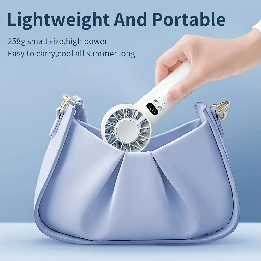 White Hurricane Ice-Bag High-Speed Fan|100-Speed Adjustable, Second-Level Cooling, Lightweight and Portable V1232-SCFS002