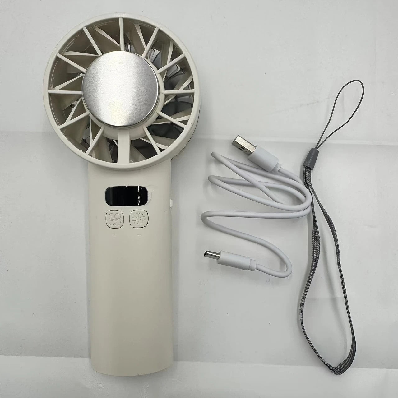 White Hurricane Ice-Bag High-Speed Fan|100-Speed Adjustable, Second-Level Cooling, Lightweight and Portable V1232-SCFS002