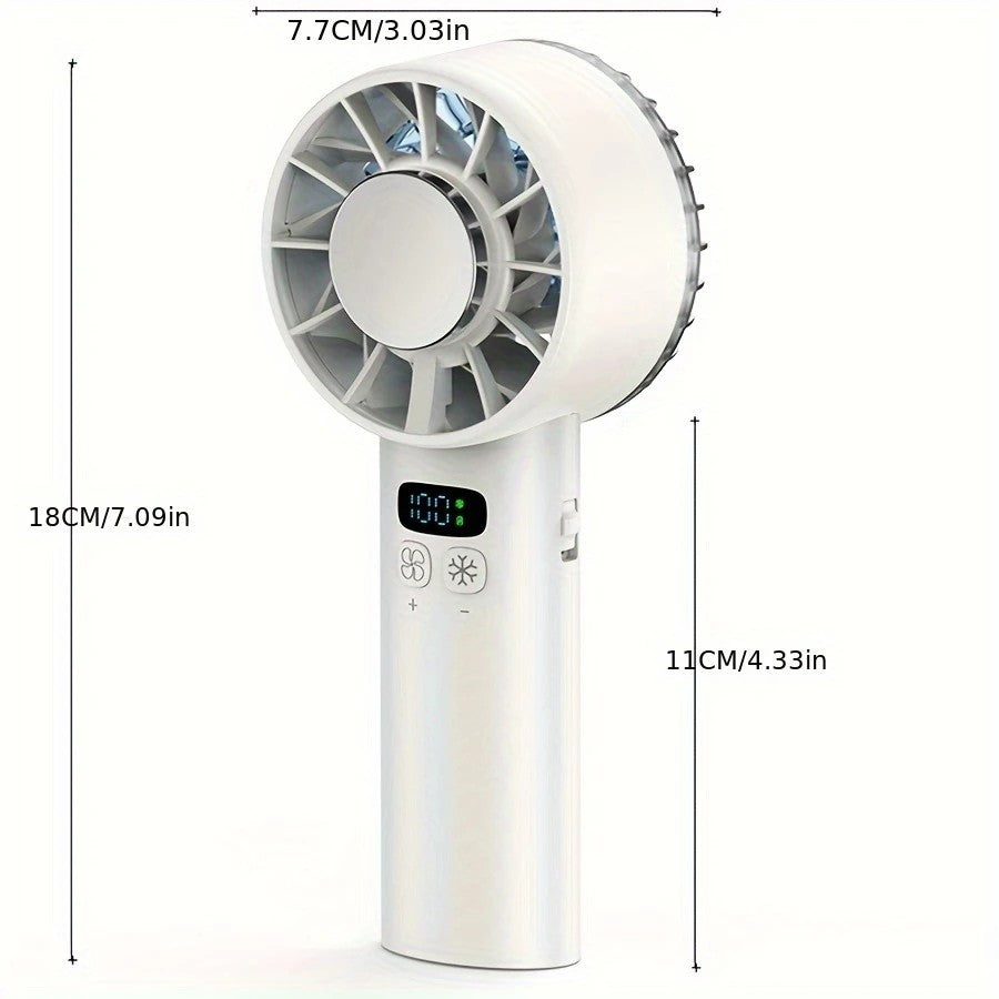 White Hurricane Ice-Bag High-Speed Fan|100-Speed Adjustable, Second-Level Cooling, Lightweight and Portable V1232-SCFS002