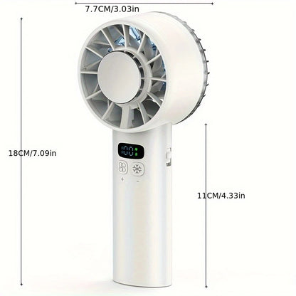 White Hurricane Ice-Bag High-Speed Fan|100-Speed Adjustable, Second-Level Cooling, Lightweight and Portable V1232-SCFS002