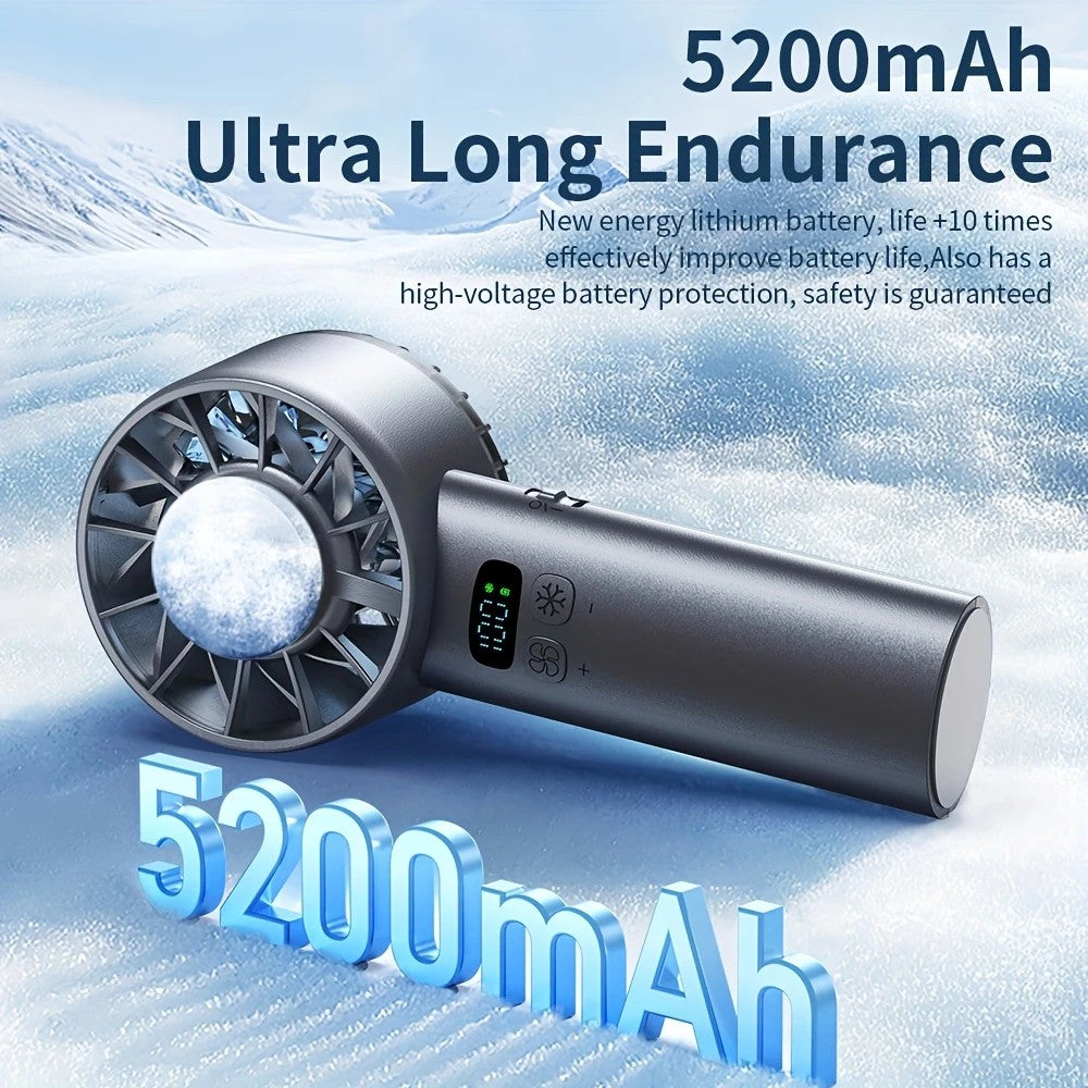 BLUE Hurricane Ice-Bag High-Speed Fan|100-Speed Adjustable, Second-Level Cooling, Lightweight and Portable V1232-SCFS003