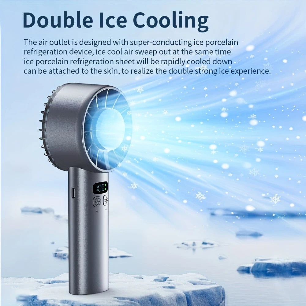 BLUE Hurricane Ice-Bag High-Speed Fan|100-Speed Adjustable, Second-Level Cooling, Lightweight and Portable V1232-SCFS003