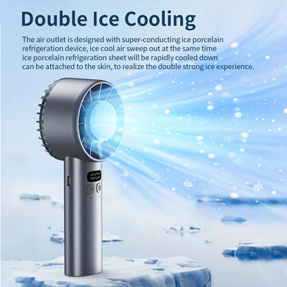 BLUE Hurricane Ice-Bag High-Speed Fan|100-Speed Adjustable, Second-Level Cooling, Lightweight and Portable V1232-SCFS003