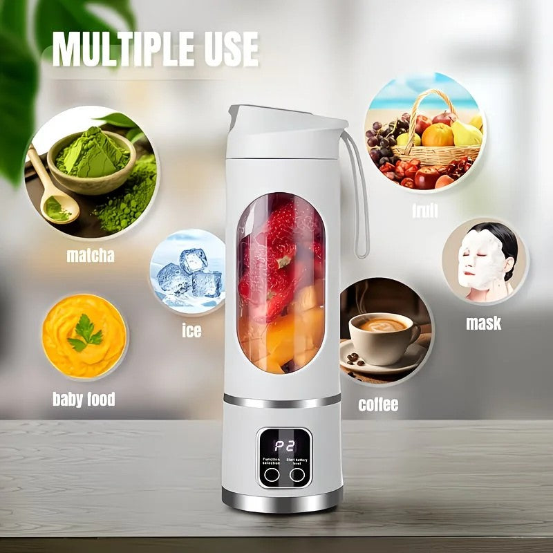 (white)Portable USB Charging Blender & Juicer - Easy to Clean, Suitable for Fruit and Vegetable Drinks, V1232-SCGZJ001