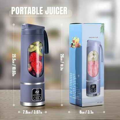 (Green)Portable USB Charging Blender & Juicer - Easy to Clean, Suitable for Fruit and Vegetable Drinks, V1232-SCGZJ002
