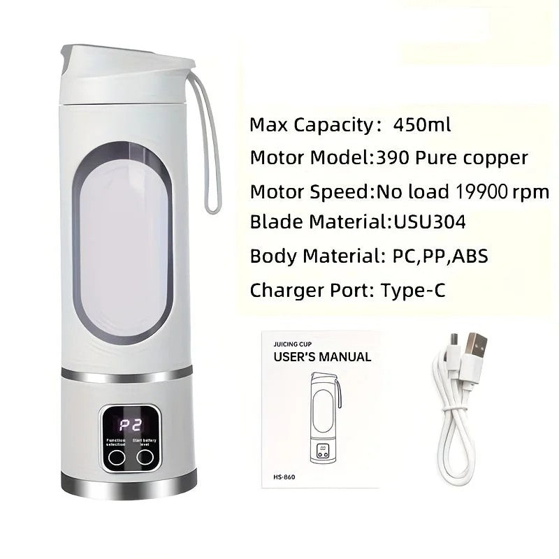 (Purple)Portable USB Charging Blender & Juicer - Easy to Clean, Suitable for Fruit and Vegetable Drinks, V1232-SCGZJ003