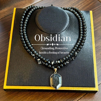 Vintage Double-Layer Hand-Strung Turquoise Necklace, Bohemian-Style Crackle Pendant for Protection and V1232-SCHSSXL001