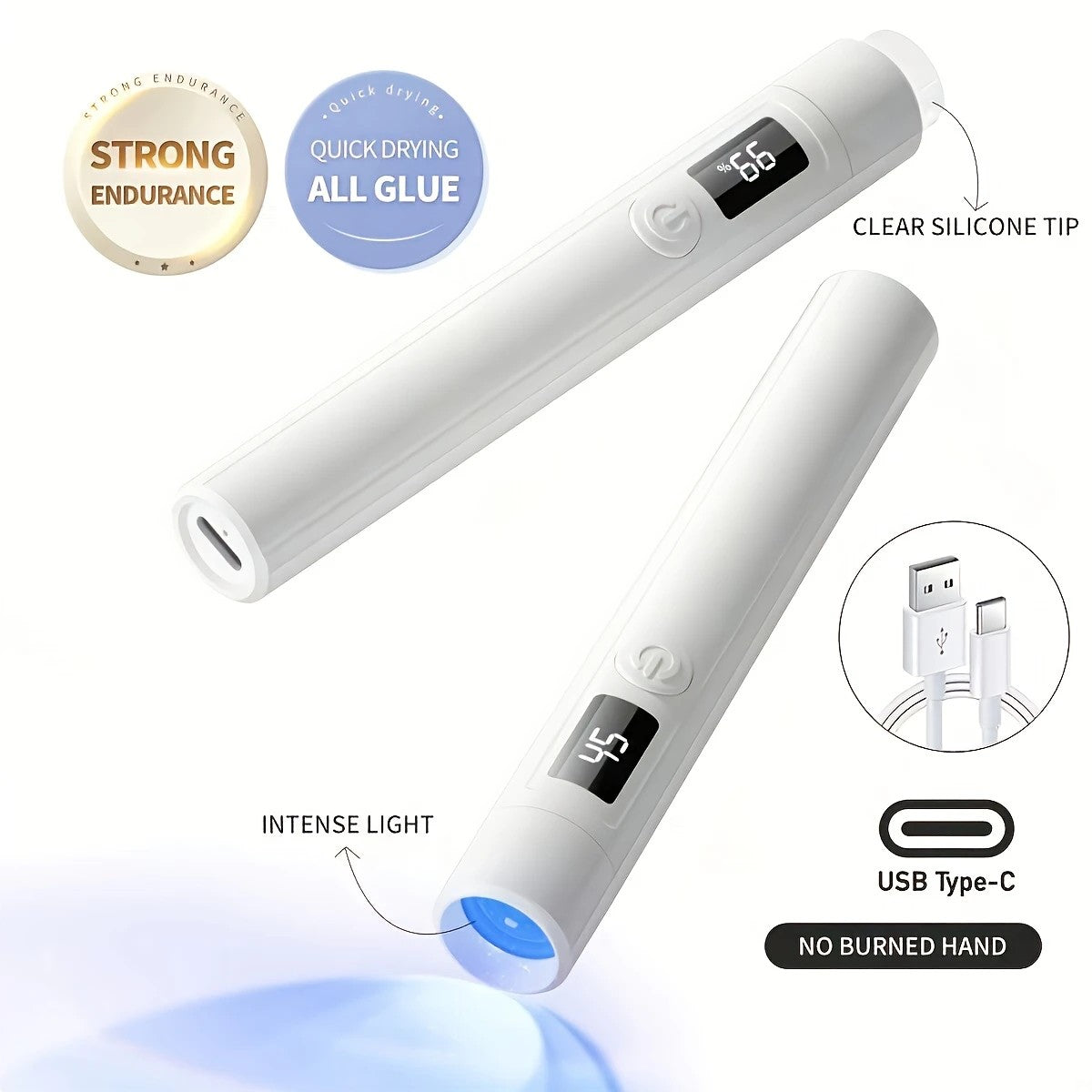 2-in-1 Nail Lamp: Handheld & Stand, 6-LED Fast Dry, Type-C Fast Charge, Smart Timer, Home/Travel DIY Nail Art V1232-SCMJD001