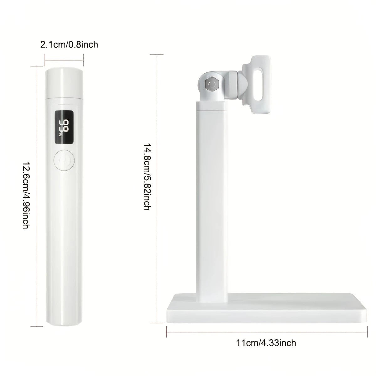 2-in-1 Nail Lamp: Handheld & Stand, 6-LED Fast Dry, Type-C Fast Charge, Smart Timer, Home/Travel DIY Nail Art V1232-SCMJD001