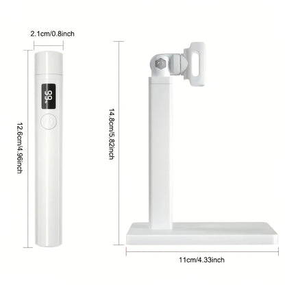 2-in-1 Nail Lamp: Handheld & Stand, 6-LED Fast Dry, Type-C Fast Charge, Smart Timer, Home/Travel DIY Nail Art V1232-SCMJD001