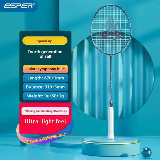 ESPER Explorer Fourth Generation Badminton Racket 58g 9U All-Around Full Carbon Fiber Fish Scale Armor G6 V1232-SDMYMQP001