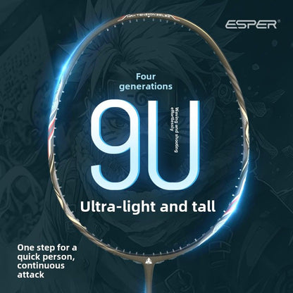 ESPER Explorer Fourth Generation Badminton Racket 58g 9U All-Around Full Carbon Fiber Fish Scale Armor G6 V1232-SDMYMQP001