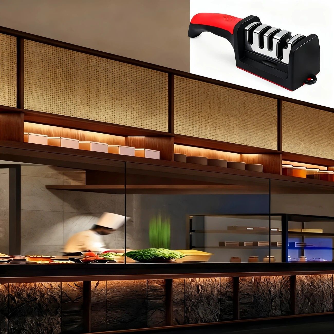 Four - stage Professional Knife Sharpener - High - precision Sharpening Stones (Diamond and Ceramic V1232-SDSMD001