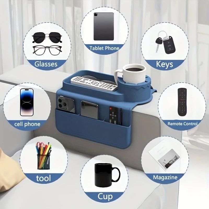 Sofa Cup Holder for Home & Dorm, Armrest Tray Multifunctional Creative Cup Rack, Perfect Thoughtful Holiday V1232-SFFSD002
