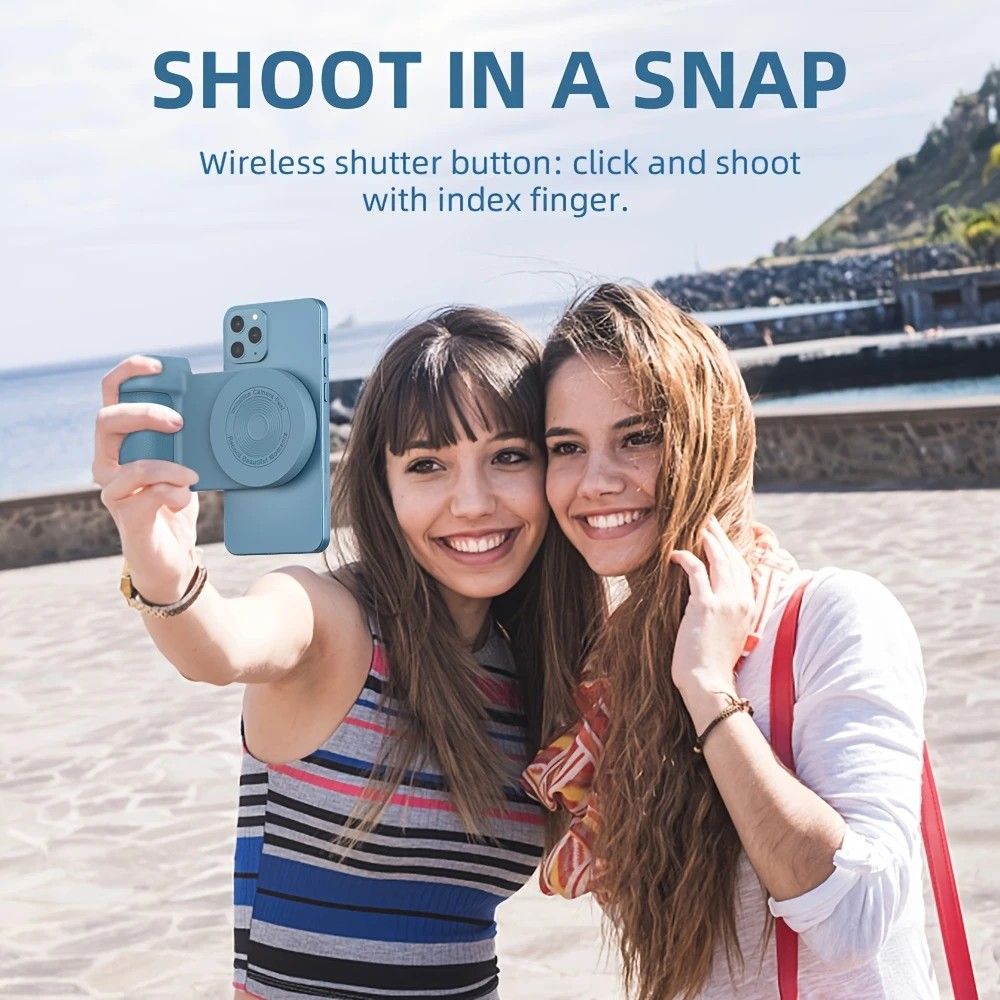 Magnetic Phone Photography Grip | Compatible with iPhone & Android, 360 degrees Fill Light with Bluetooth V1232-SJPZSB001