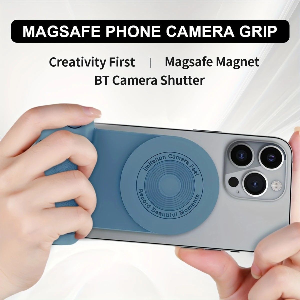 Magnetic Phone Photography Grip | Compatible with iPhone & Android, 360 degrees Fill Light with Bluetooth V1232-SJPZSB001