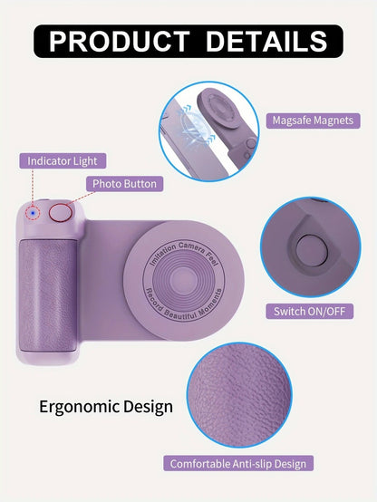 Magnetic Phone Photography Grip | Compatible with iPhone & Android, 360 degrees Fill Light with Bluetooth V1232-SJPZSB001