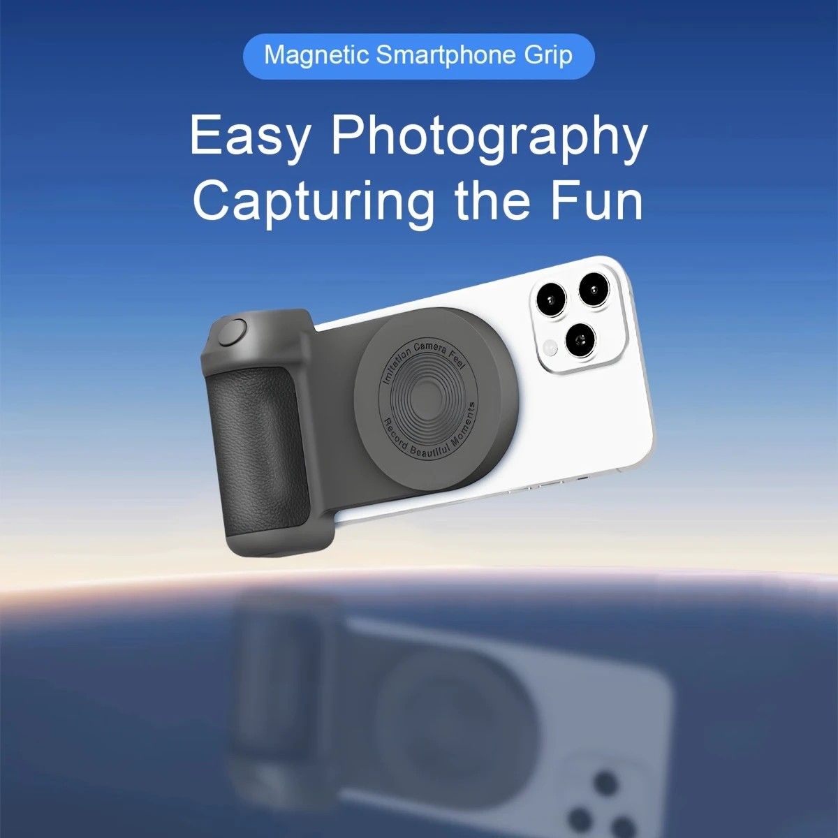 Magnetic Phone Photography Grip | Compatible with iPhone & Android, 360 degrees Fill Light with Bluetooth V1232-SJPZSB001