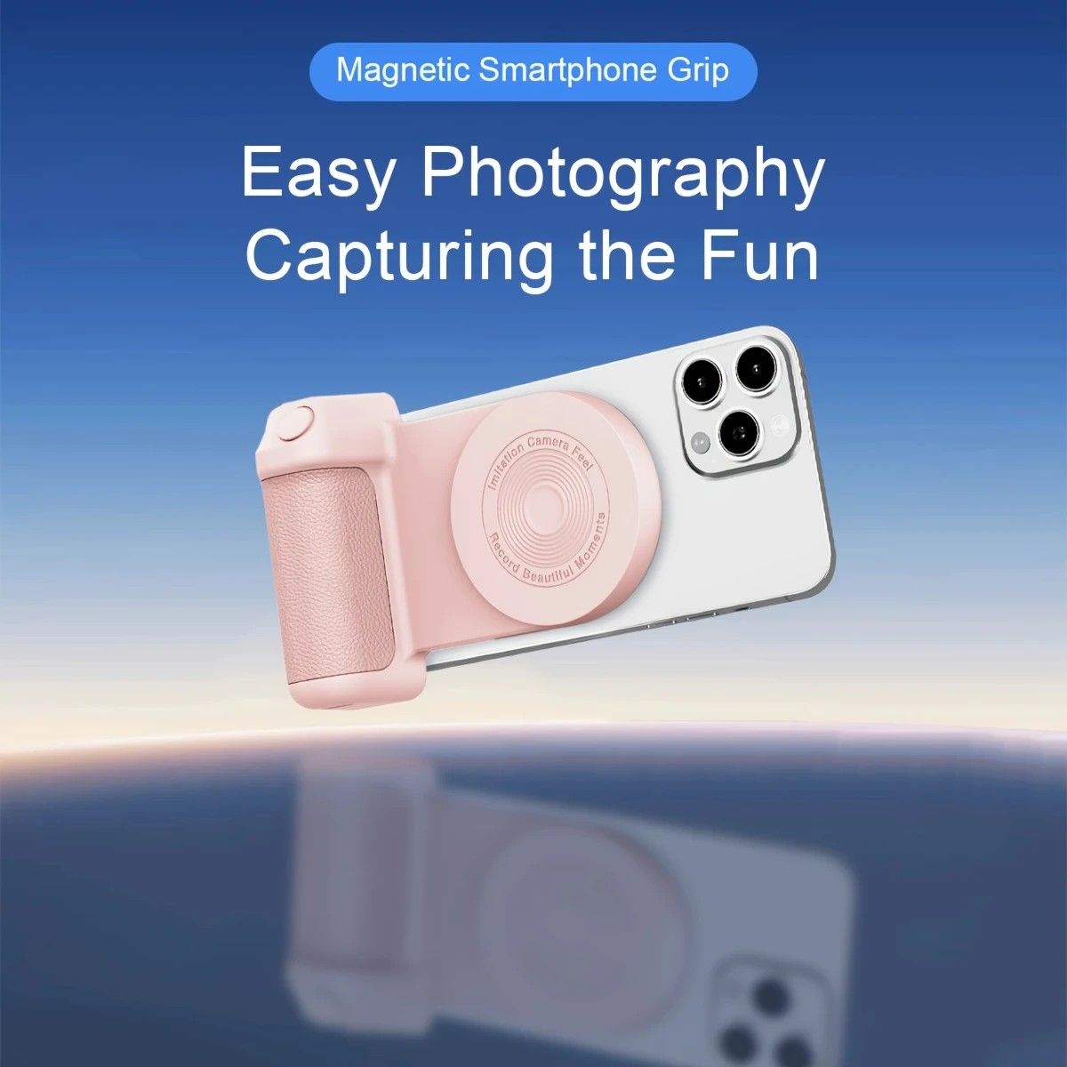 Magnetic Phone Photography Grip | Compatible with iPhone & Android, 360 degrees Fill Light with Bluetooth V1232-SJPZSB001