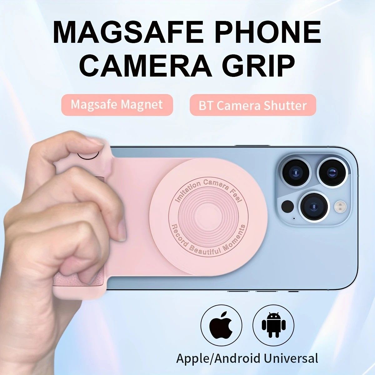 Magnetic Phone Photography Grip | Compatible with iPhone & Android, 360 degrees Fill Light with Bluetooth V1232-SJPZSB001