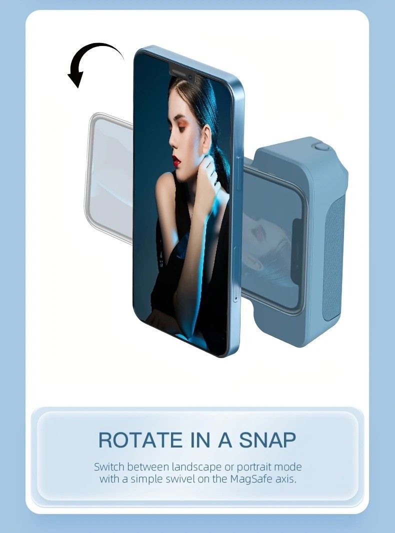 Magnetic Phone Photography Grip | Compatible with iPhone & Android, 360 degrees Fill Light with Bluetooth V1232-SJPZSB001