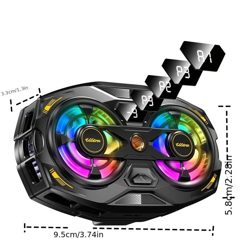 New Dual-Fan Phone Cooler with Digital Display - Designed for Gamers and Live Streamers. V1232-SJSRJ001