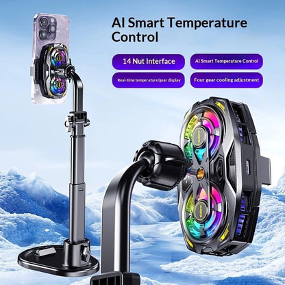 New Dual-Fan Phone Cooler with Digital Display - Designed for Gamers and Live Streamers. V1232-SJSRJ001