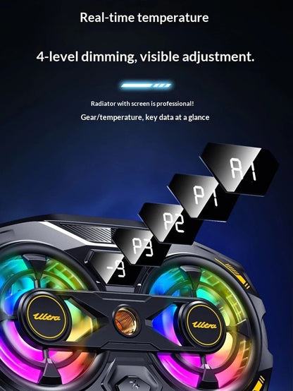 New Dual-Fan Phone Cooler with Digital Display - Designed for Gamers and Live Streamers. V1232-SJSRJ001