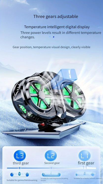 Semiconductor Cooling Fan Back Clip, Instant 3-Second Cooling, Large Area Heat Dissipation, Compatible with V1232-SJSRQ002
