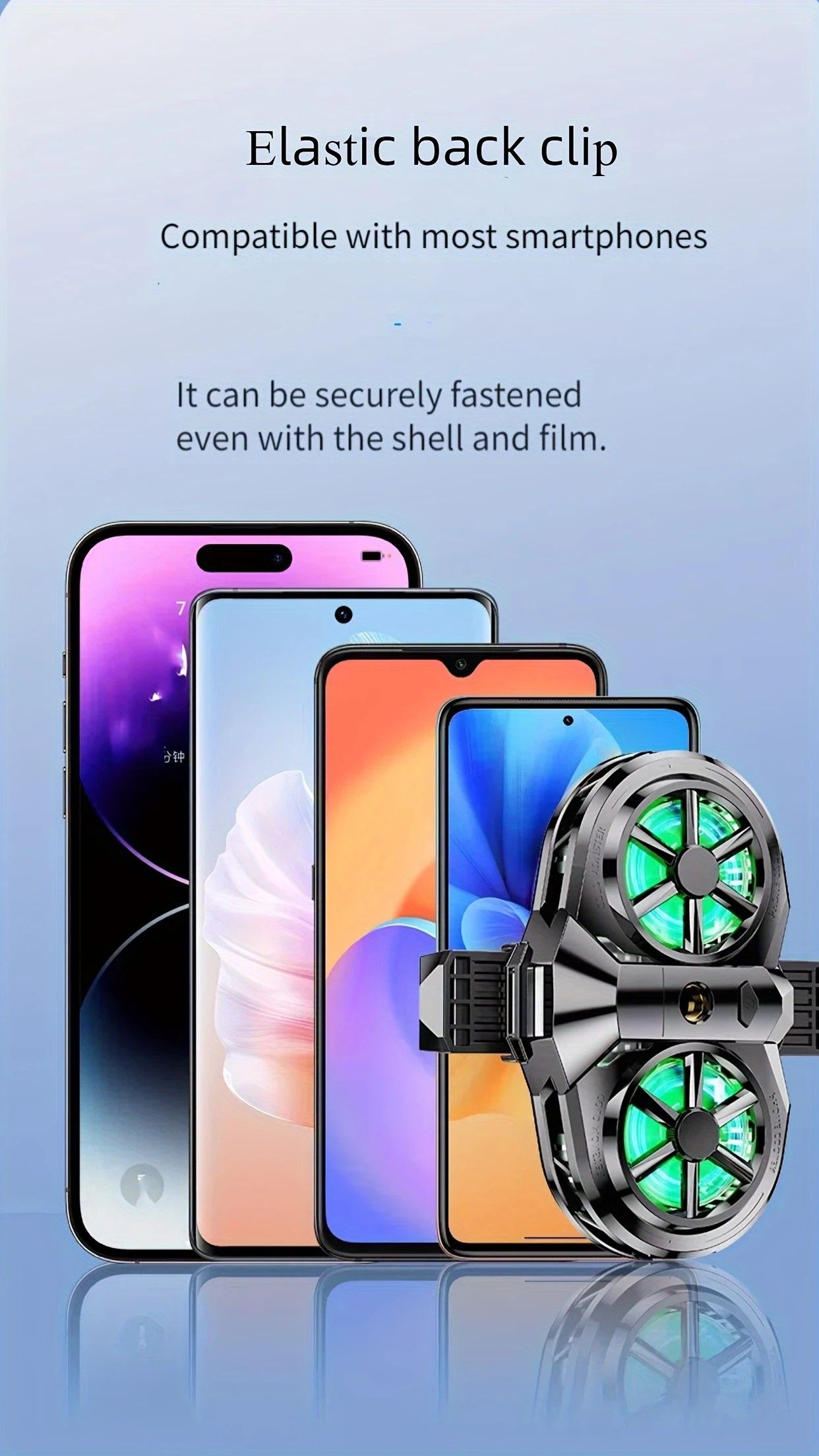Semiconductor Cooling Fan Back Clip, Instant 3-Second Cooling, Large Area Heat Dissipation, Compatible with V1232-SJSRQ002
