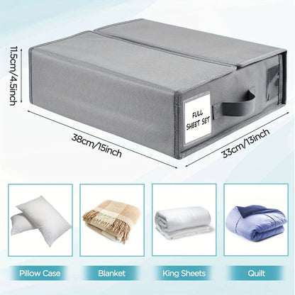 Foldable Bed Sheet Storage Box with Viewing Window, Your Neat Solution for Bedroom and Wardrobe Organization. V1232-SJTSNH002