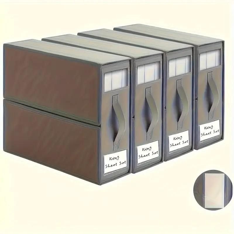 Foldable Bed Sheet Storage Box with Viewing Window, Your Neat Solution for Bedroom and Wardrobe Organization. V1232-SJTSNH002