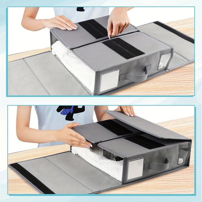 Foldable Bed Sheet Storage Box with Viewing Window, Your Neat Solution for Bedroom and Wardrobe Organization. V1232-SJTSNH002