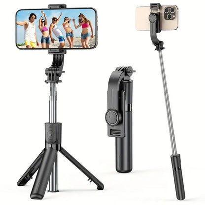 Upgraded Clamp Selfie Stick Tripod: Bluetooth Remote Control, Portable Detachable Design, One Rod, Multiple V1232-SJZPG003