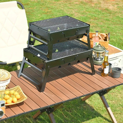 Weekend Essential Portable Foldable BBQ Grill Home & Camping Heavy Duty Steel No Assembly V1232-SKVXHG001